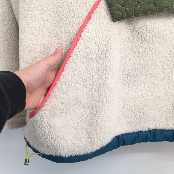 UGG Iggy Sherpa Hooded Half Zip Fleece Pull Over Jacket Olive Womens Large $198 - Picture 9 of 12